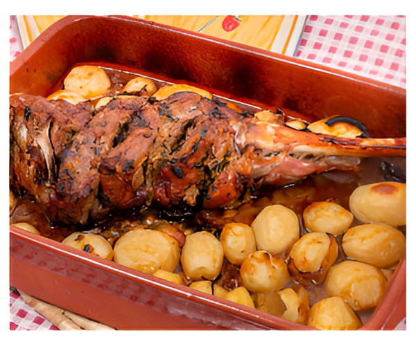 pata de cordero al horno con papas