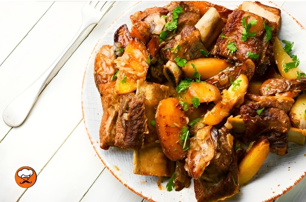 costillas de ternera con papas en guiso casero