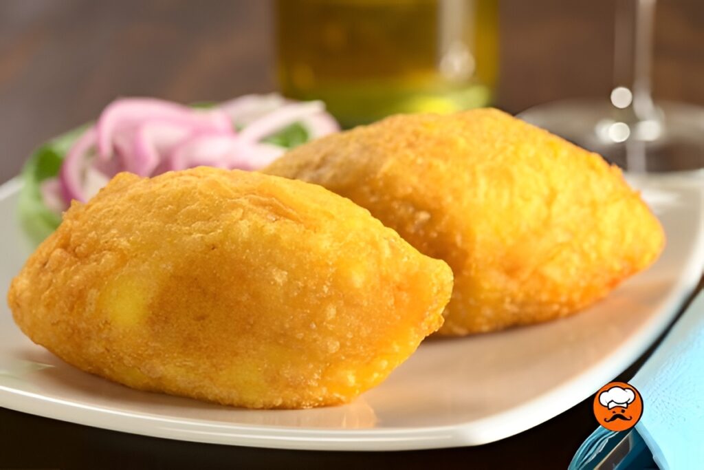 Papa rellena peruana frita y crujiente