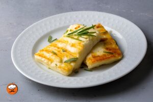 queso halloumi a la parrilla o frito