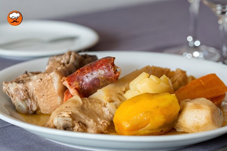 Estofado portugués casero con carne, papas y zanahorias