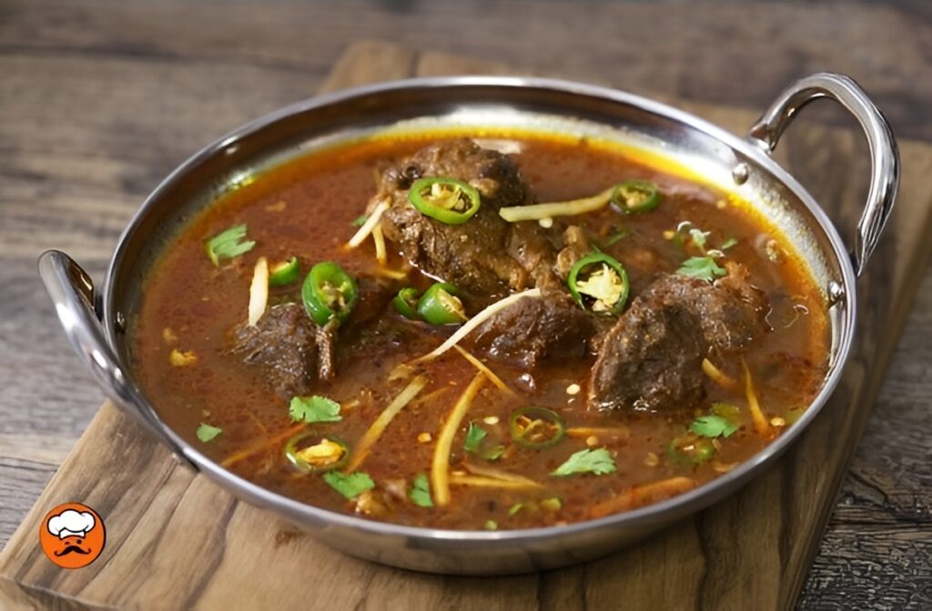 Nihari de ternera curry paquistaní tradicional