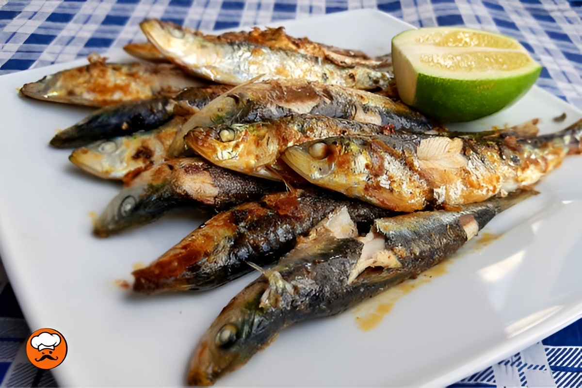 Sardinas frescas a la parrilla con limón y perejil