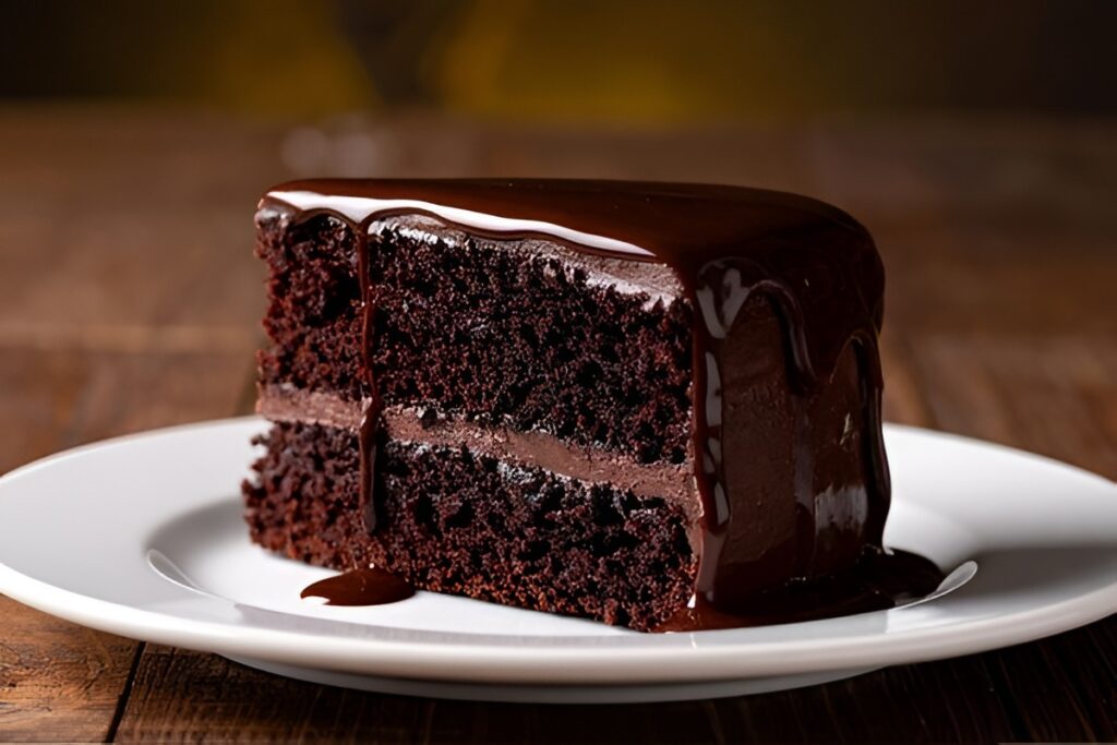 Torta Matilda casera cubierta con crema y cacao