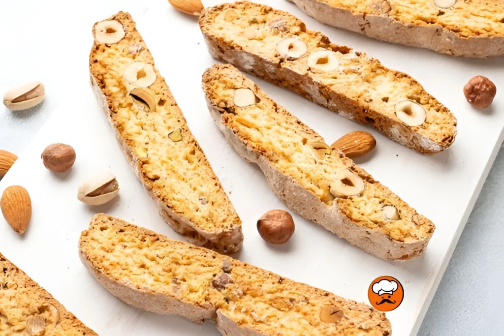 Biscotti tradicionales italianos elaborados con almendras, avellanas y pistachos
