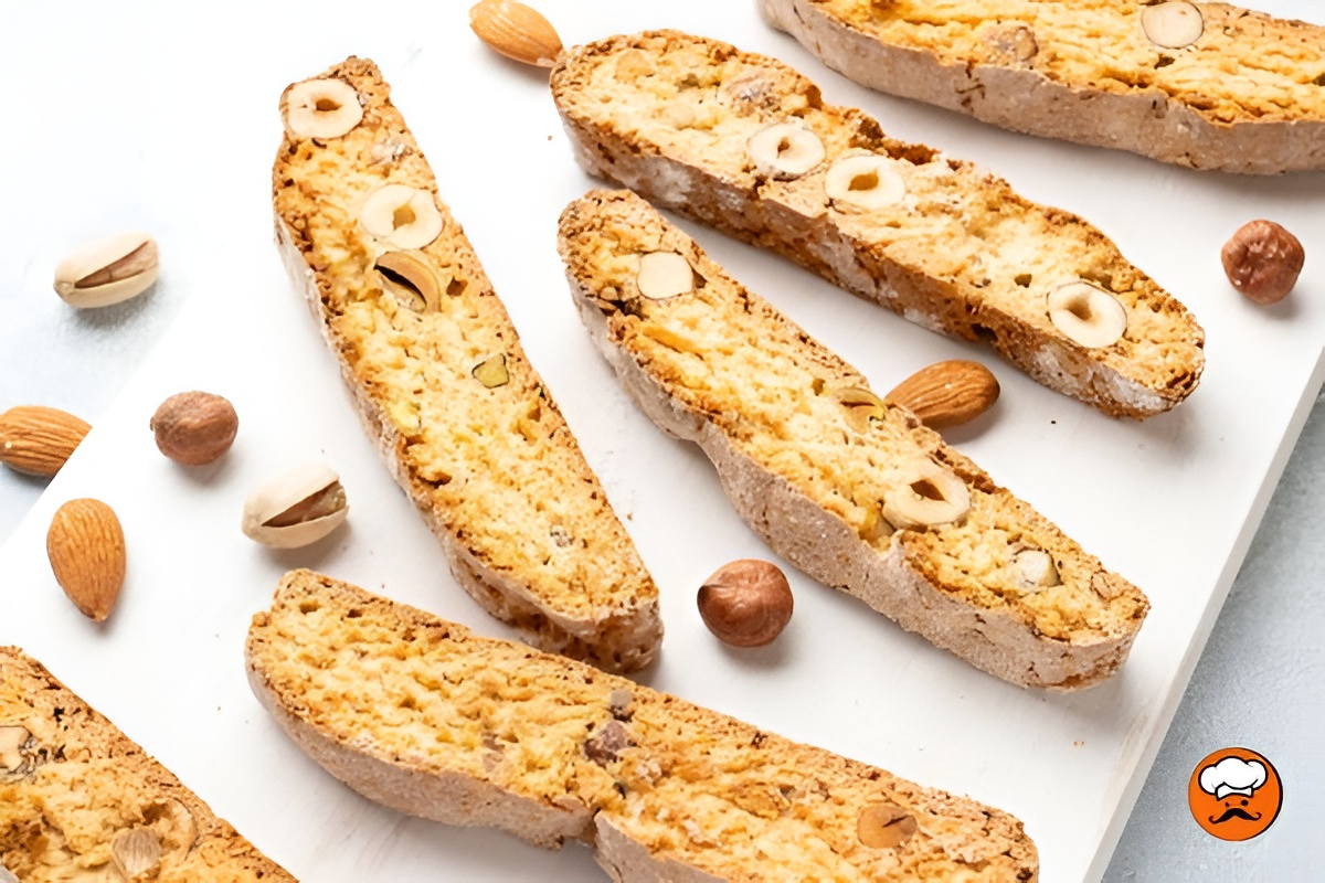 Biscotti tradicionales italianos elaborados con almendras, avellanas y pistachos