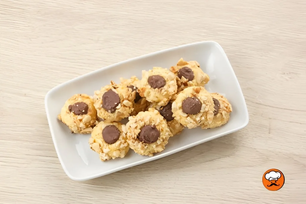 Galletas caseras de mantequilla rellenas con Nutella y almendras